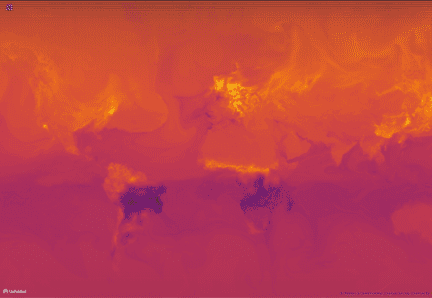 CO2 surface concentration map, March 31, 2021 (Map Credit: Ilya Boyandin) Visualizing Climate Change 1